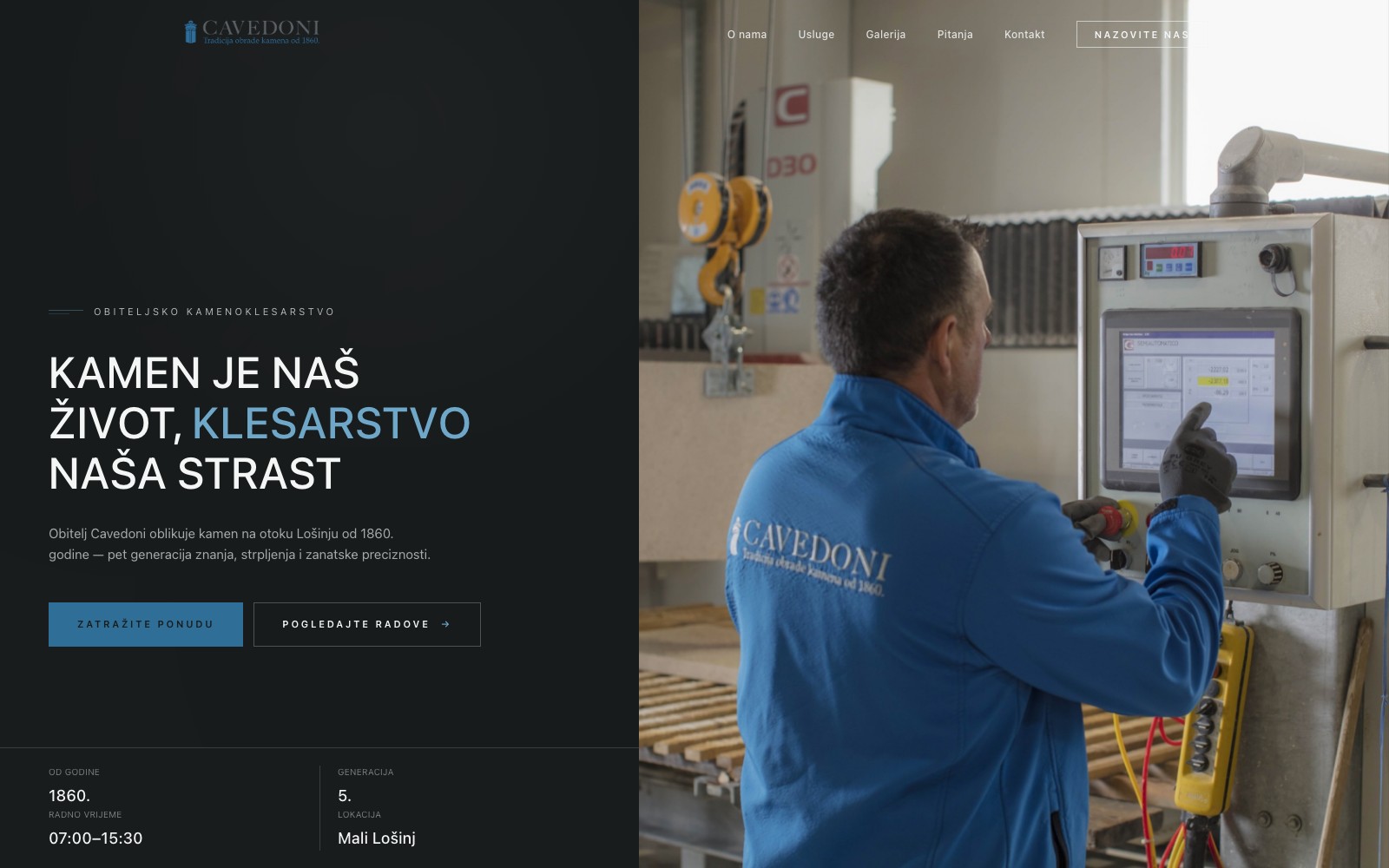Klesarstvo Cavedoni - desktop screenshot
